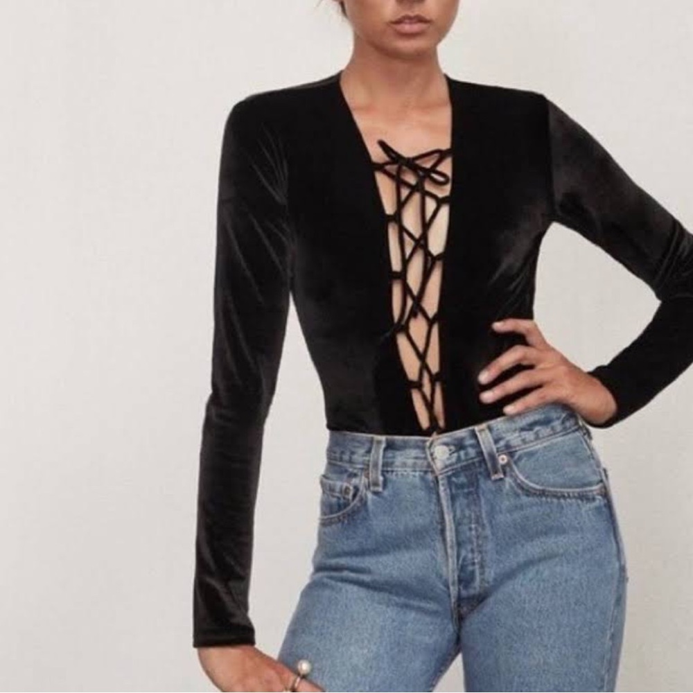 Reformation velvet bodysuit
